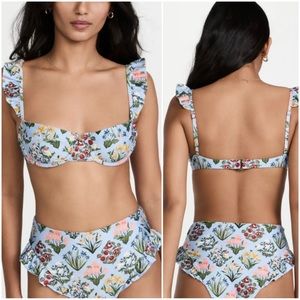 NWT Agua by Agua Bendita Kiwi Magdalena Dia Bikini Top Small